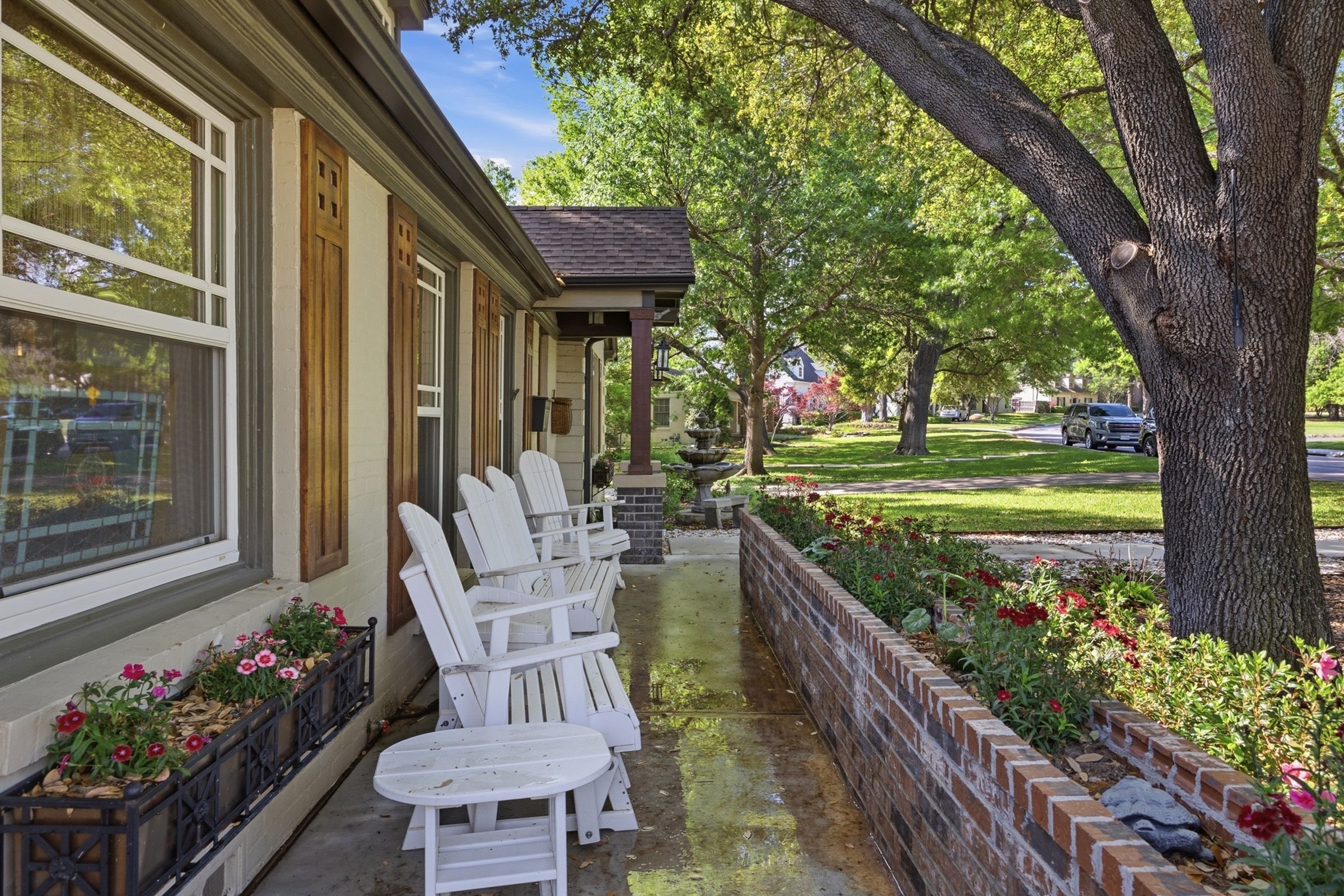 A 1920s home on a tree-lined street in Monticello, Fort Worth